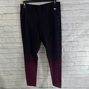 PINK Victoria's Secret Black and Pink Ombre Leggings